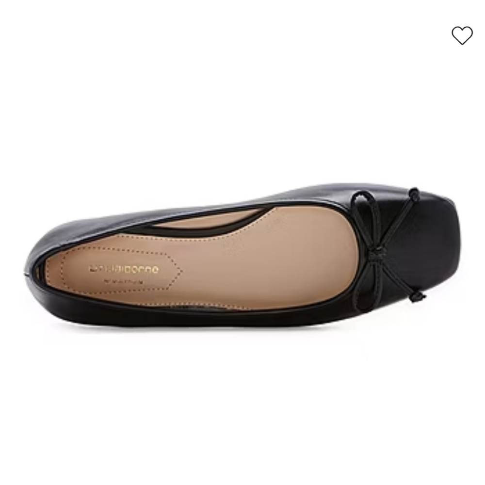 Black Women's Flats Squatre Toe - Picture 4 of 8